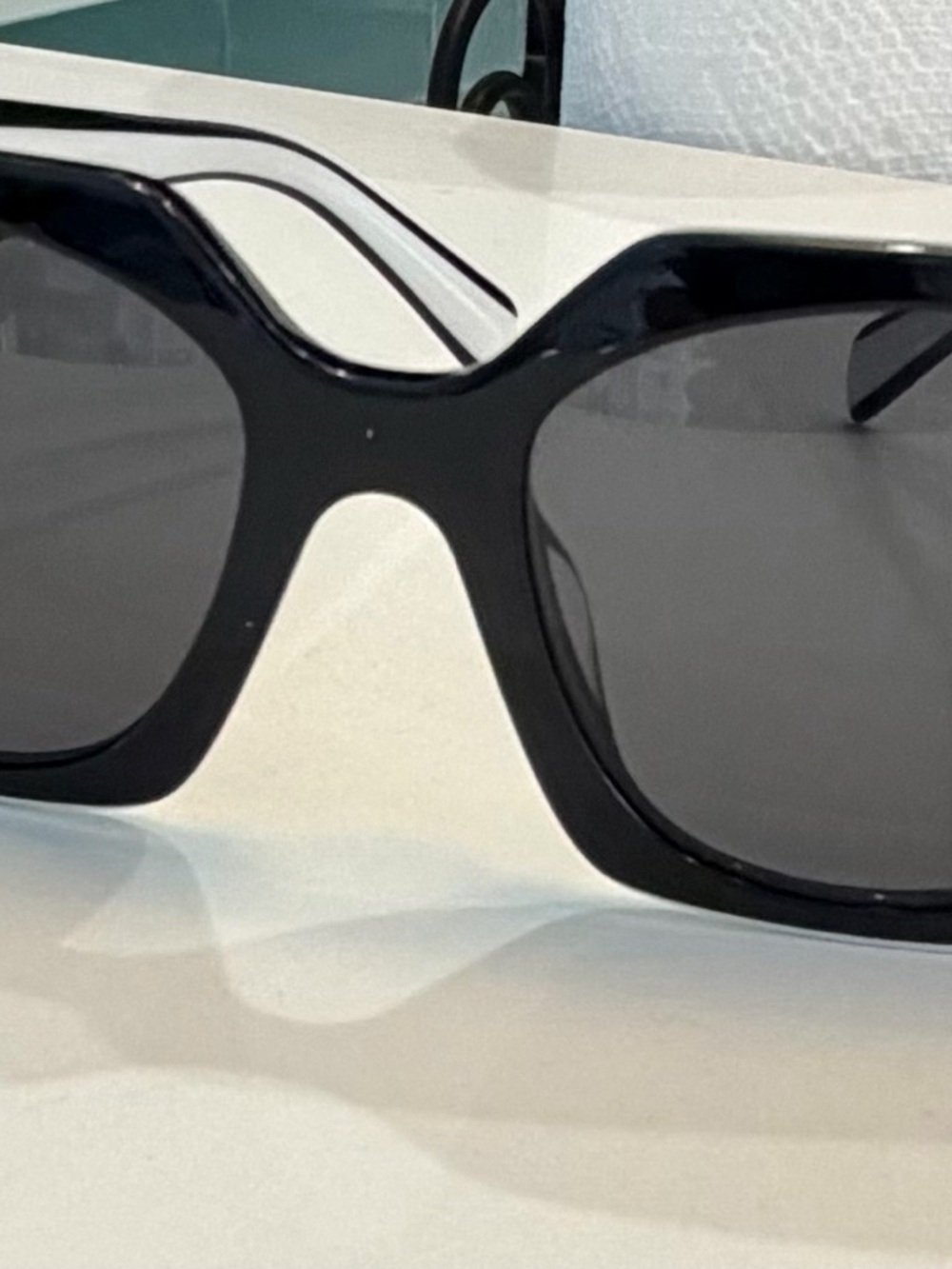 Prada Two-Tone Black & White Oversized Square Sunglasses - Picture 6 of 10